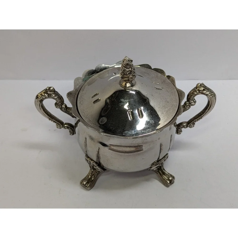 Silver Plated Creamer Pitcher with Lid‎ Vintage